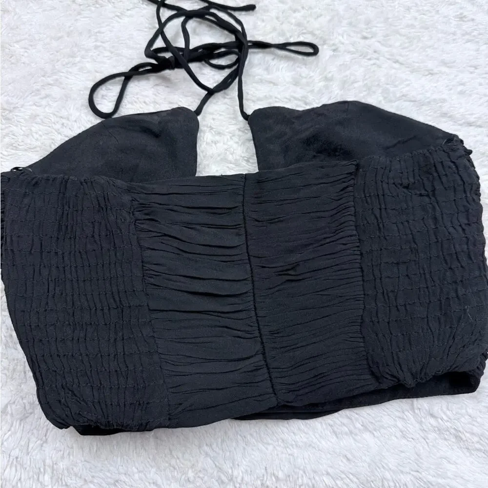 Zara black ruched halter crop top - Picture 5 of 5